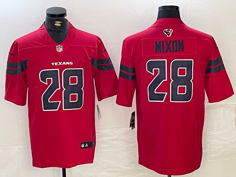 Men Houston Texans #28 Mixon Red Second generations 2025 Nike Limited NFL Jersey style 1